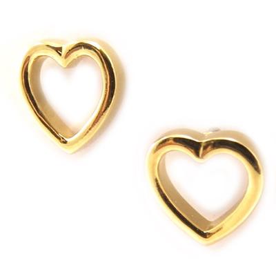 [C4743] - Gold Plated Earrings 'Silhouette Heart'