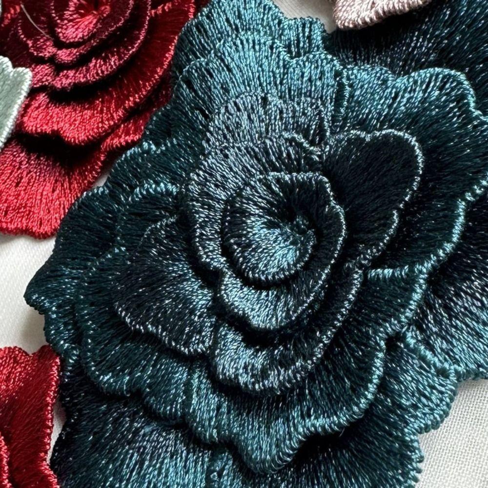 3PCS Handmade 3D Flowers Embroidered Appliques Exquisite Clothing Patch Clothing Appliques  Sewing