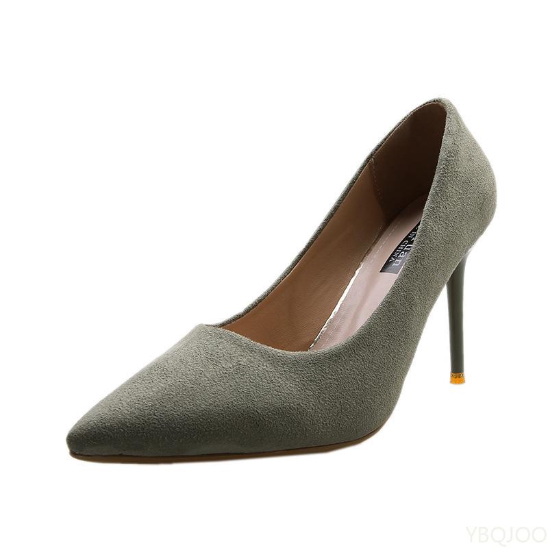Fashion Ladies Pointed High-heel New Suede Minimalist Shoes Fashion Elegant Pumps Trendy Versatile Anti Slip Women Shoes Zapatos Mujer