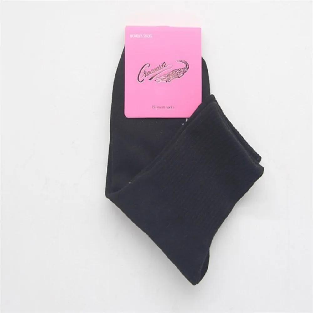 Everthams Crocodile Plain Women s Mid-calf Socks Black 5P Basic Women s Black Socks Pretty Women s Socks
