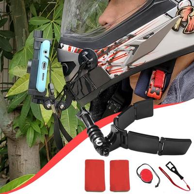 Motorrad Kinnhalterung Cam Zubehör Kinnhalterung Kits Kinnriemenabdeckung Flexible Action Sports Cam Montage Kit Kinnhalterung für