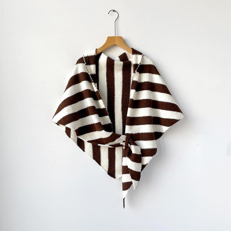 Lazy elegant celebrity shawl knitted triangular scarf women's autumn and winter neck protection warm scarf solid color shawl air-conditioned room