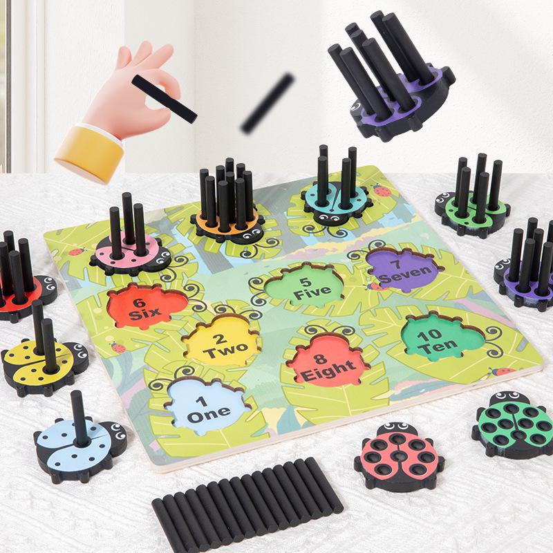 Montessori Ladybug Number Matching Puzzle Educational Toy