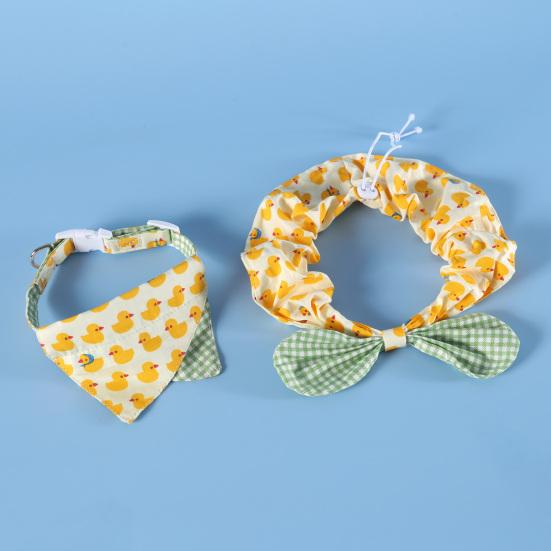 

Dog Bandana Bib Cute Yellow Duck Design Dog Saliva Towel Adjustable Pet Collar Scarf for Small Medium Large Dogs Cats S B