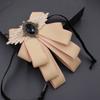 Fashion Faux Stone Men's Suit Lapel Flowers Alloy Polyester Bow Tie Necktie Neck Decoration Groom Formal Suit