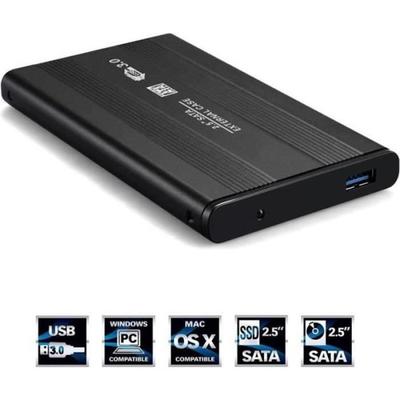 External Hard Drive Enclosure - CHANGM - SATA 2.5 - USB 3.0 - Shockproof - Black