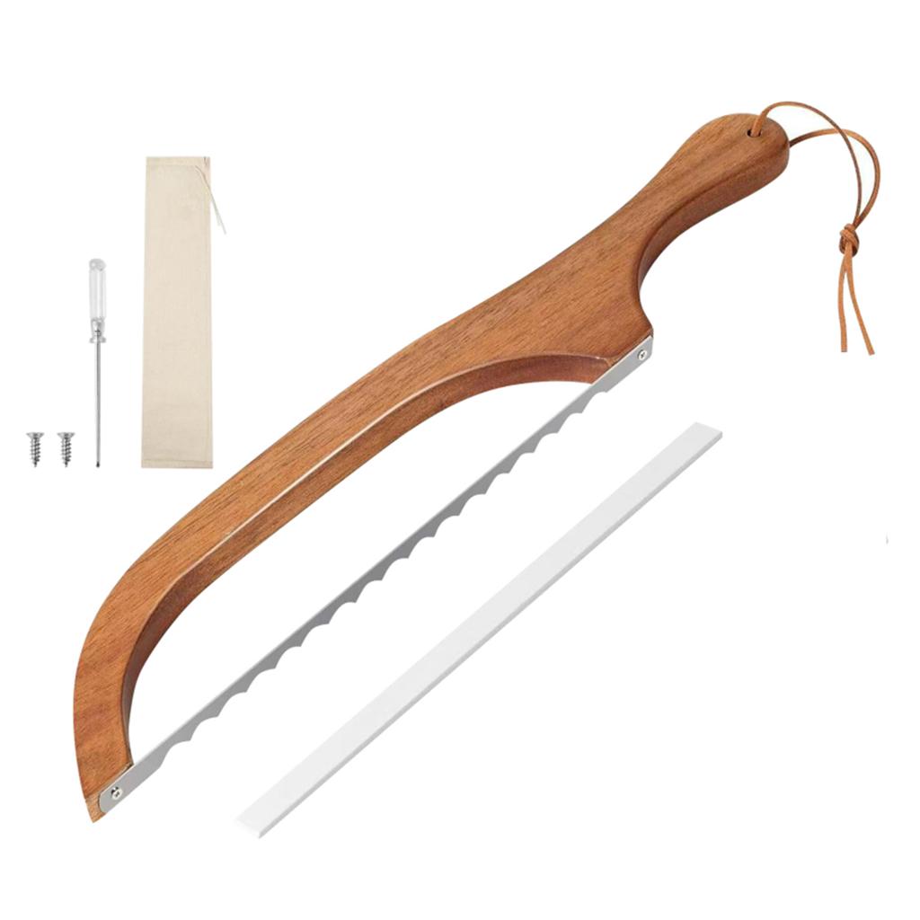 Bread Knife For Homemade Bread   Walnut Bow Bread Cutter With Ultra-Sharp Serrated Stainless Steel,Sourdough Bread Knife For Bagels, Baguettes