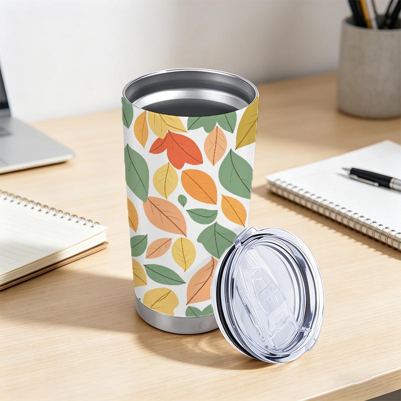 591ml Car Tumbler Autumn maple leaf elements Straw Cup Leakproof Tumbler Portable Tumbler Straight Tumbler Tumbler With Lid