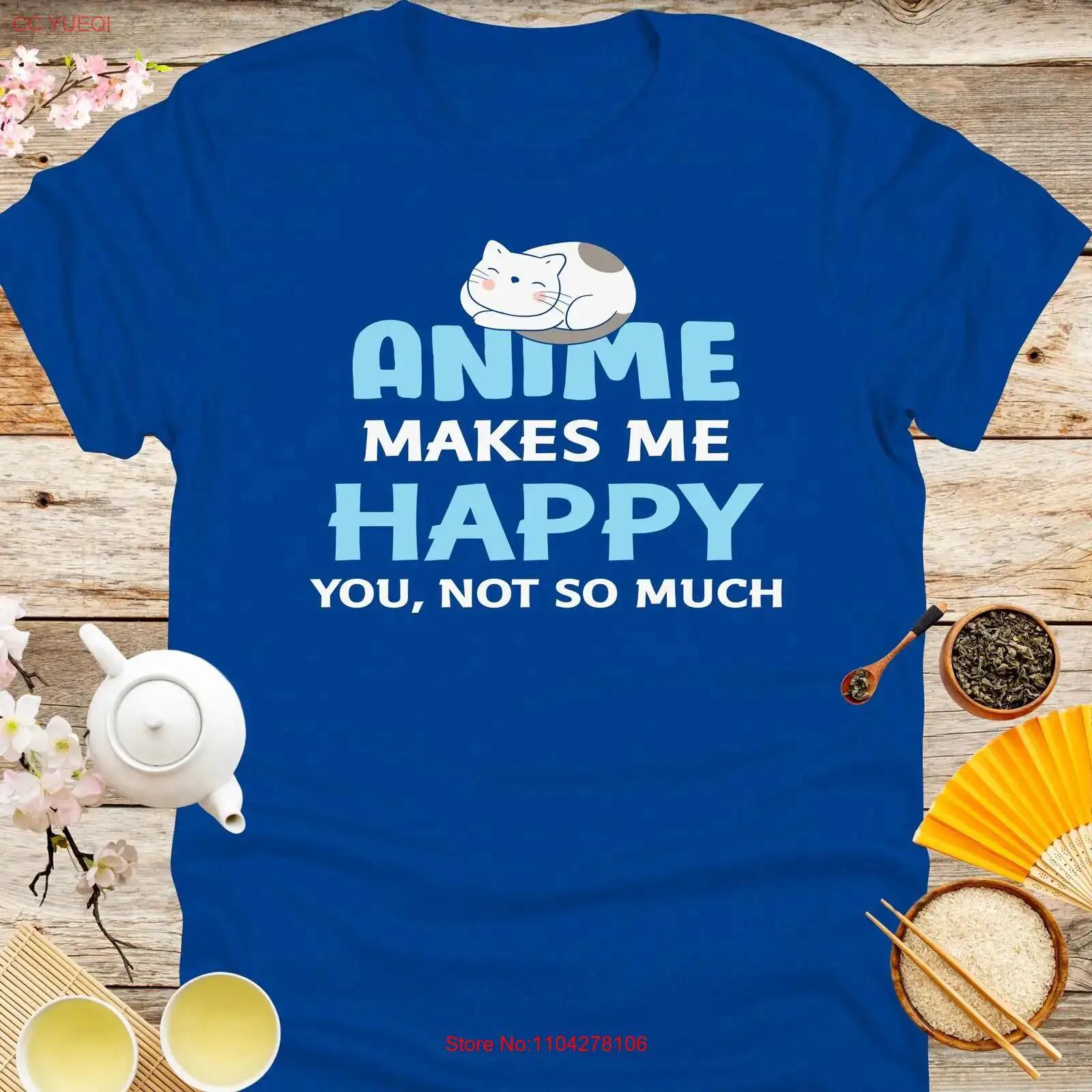 

ANIME HAPPY CAT shirt gift for her him manga merch otaku fashion fan unisex vintage Washed Stretched homme Casual Slightly 5XL різнокольоровий