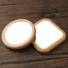 Wood Makeup Mirror Round/Square Cosmetic Mirror Handheld Mini Compact Pocket Mirror Portable Travel Accessories Beauty Tool