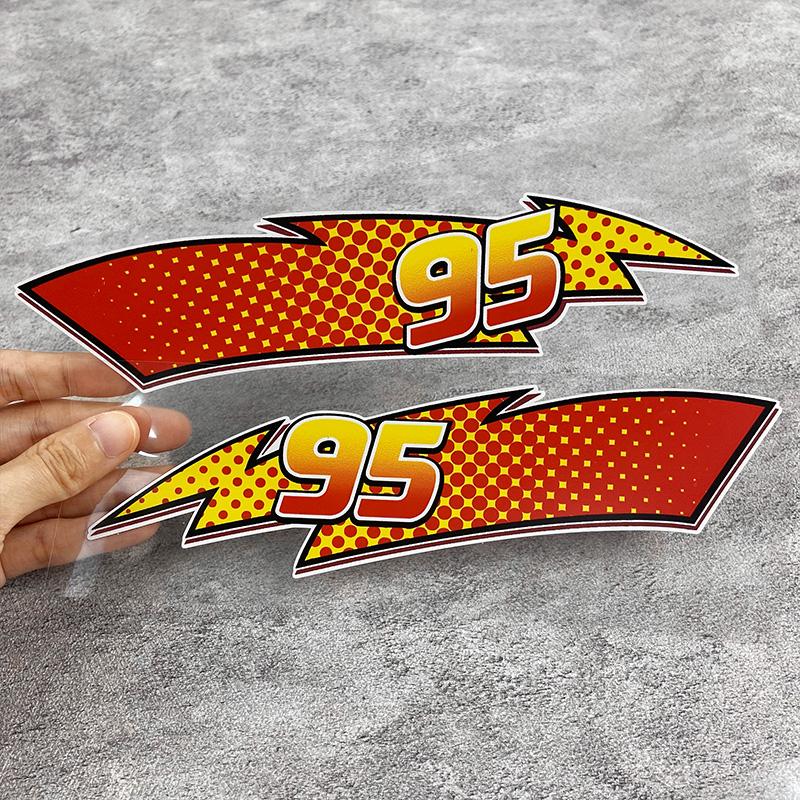 1Pair 95 Lightning Vinyl Car Stickers, Waterproof Auto Refit Decals, Exterior Decor for Rear Windshield Window Door Body