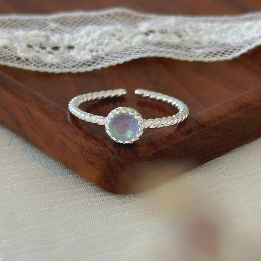 Retro Heavy Industry S plain ring, non-fading opening adjustable index finger ring