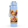 1PC Curly Hair Girl Sunflower Field Print 750ml Color Plastic Sports Water Bottle Leakproof Flip Straw Lid Suitable for Sports Office Home Use
