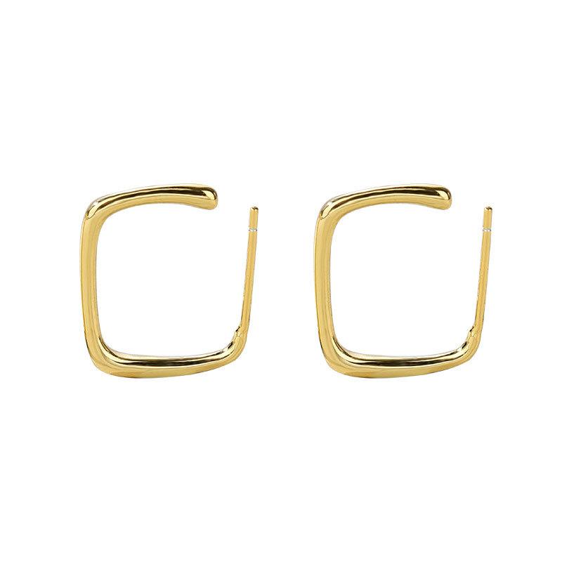 French Geometric Square Earrings for Women's New Style, Simple Temperament, Versatile and Cold Style