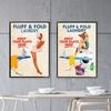 Naughty Laundry Fluff Fold Canvas Prints Vintage Pinup Sexy Woman Poster Painting Bath Room Toilet Wall Art Pictures Decor