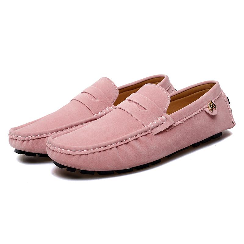 Comfortable Slip-on Driving Shoes Classic Suede Leather Men's Loafers Soft Bottom Male Moccasins Handmade Color Dress Flats