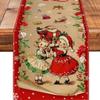 New Year Christmas Table Runner Santa Claus Xmas Bells Christmas Tablecloth Flag Cover Navidad Gift Merry Christmas Decorations