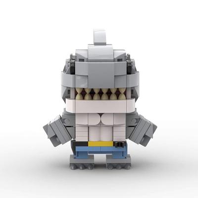 Building Block Compatible Ornament Shark Man Square Head Boy, Creative Squalfish King Nanawei Comics