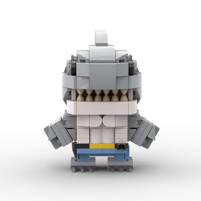 Building Block Compatible Ornament Shark Man Square Head Boy, Creative Squalfish King Nanawei Comics