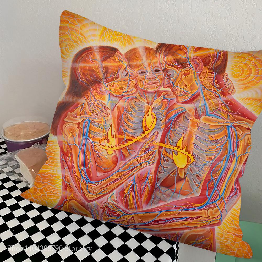 Abstract Alex Grey Trippy Psychedelic Pillow Bedroom Sofa Leisure Comfort Cushion Car Living Room Home Decoration
