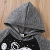 Kids Boys 2 Piece Outfit Spring Fall Astronaut Space Print Long Sleeve Hoodie Sweatshirt With Long Pants Fashion Children Clothing Set