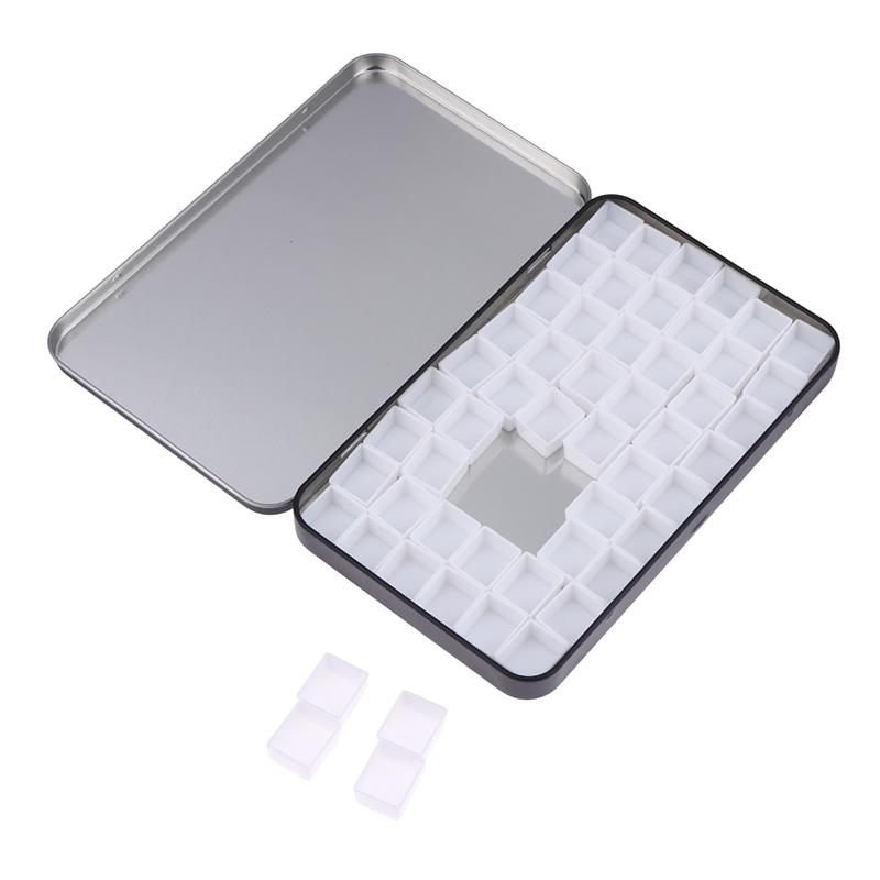 44/54/104 Grids Portable Square Nail Polish Palette Iron Case Nail Art Painting Storage Box Empty Diy Nail Polish Glue Palette