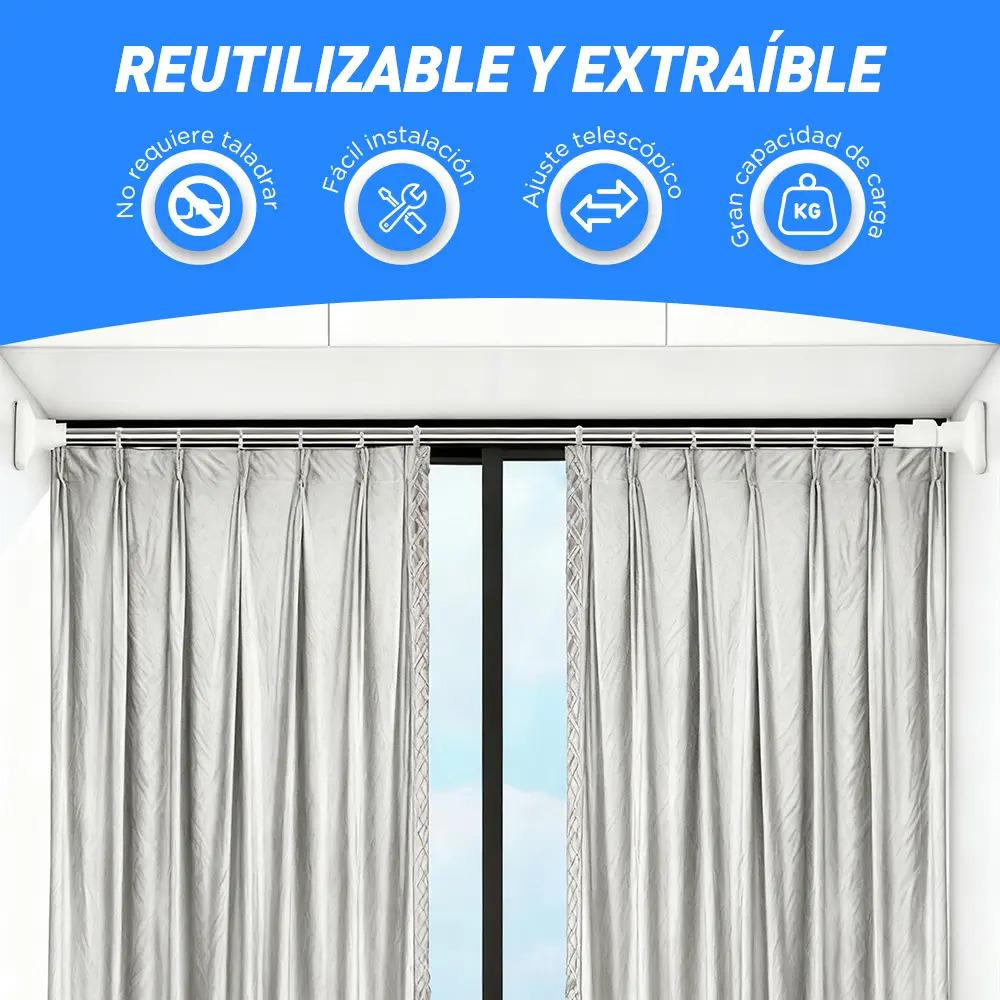 Adjustable Bathroom Curtain Rod Tube Expandable From 110-200 Cm