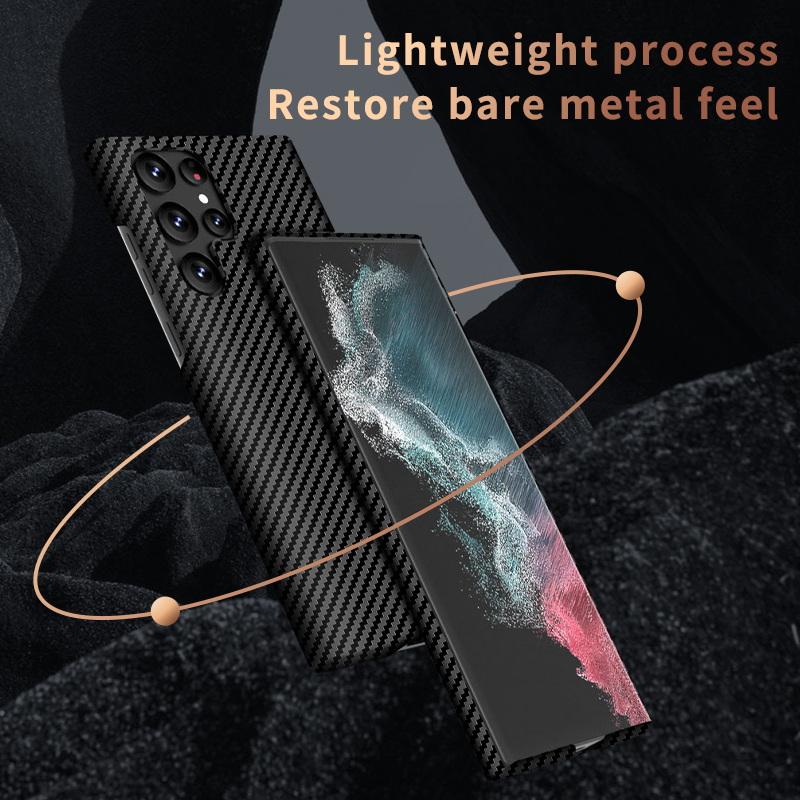 For Magsafe Slim Carbon Fiber Hard Case For Samsung Galaxy S23 Ultra S22 S21 Ultra S23 Plus Frosted Matt Cover Coque For iPhone 15 14 13 12 Pro max