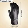 High Quality Black Leather Gloves Warm Full Finge Touch Screen Gloves Windproof Waterproof Full Finger Gloves Outdoor Winter