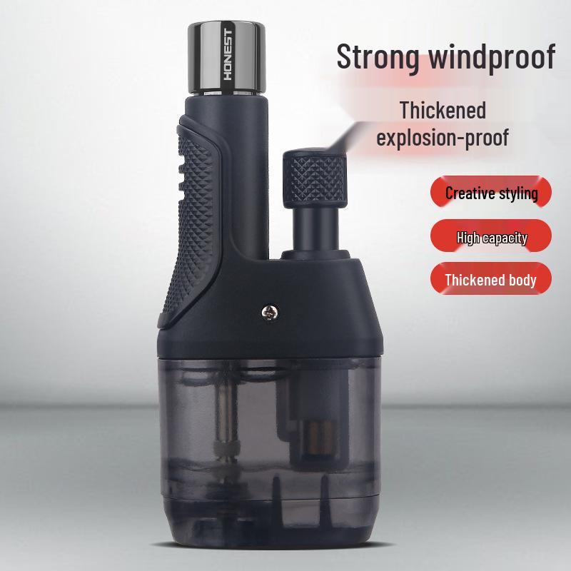 Baicheng Windproof Double Tower Inflatable Lighter - Creative, Portable, Large Capacity Flame Lighter