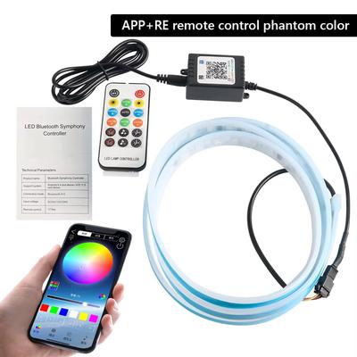 DRL Led Car Hood Light Strips Symphony Multicolors 108 LED APP Flexible Car Engine Cover Running Atmospere Light for SUV Ambient