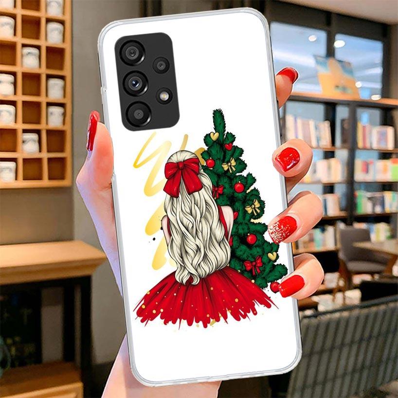 Christmas Girls Tree Gift Phone Case For Samsung Galaxy A17 A37 A57 A16 A26 A36 A56 A15 A25 A35 A55 A14 A24 A34 A54 A13 A23 A33