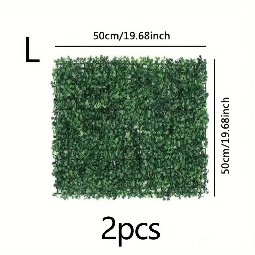 1pc/2pcs Artificial Plant Walls Foliage Hedge Grass Mat Greenery Panels Fence Home Decor Fake Plants Garden Simulated Lawn