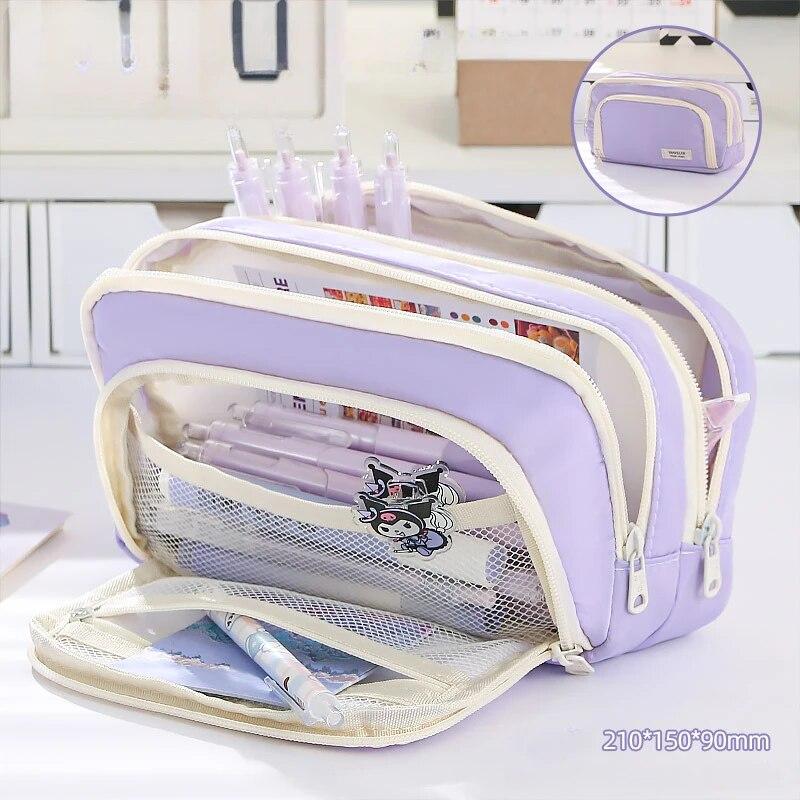 1 adet Kırtasiye Çantası Kalem Kutusu Büyük Kapasiteli Kalem Kutusu Kırtasiye Kutusu Kozmetik Çantası Taşınabilir Hediyeler