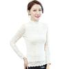 Aiyimaiyi 2023 Women's Autumn Lace Velvet Long Sleeve Shirt with Lace Collar - Temperament Inner Wear