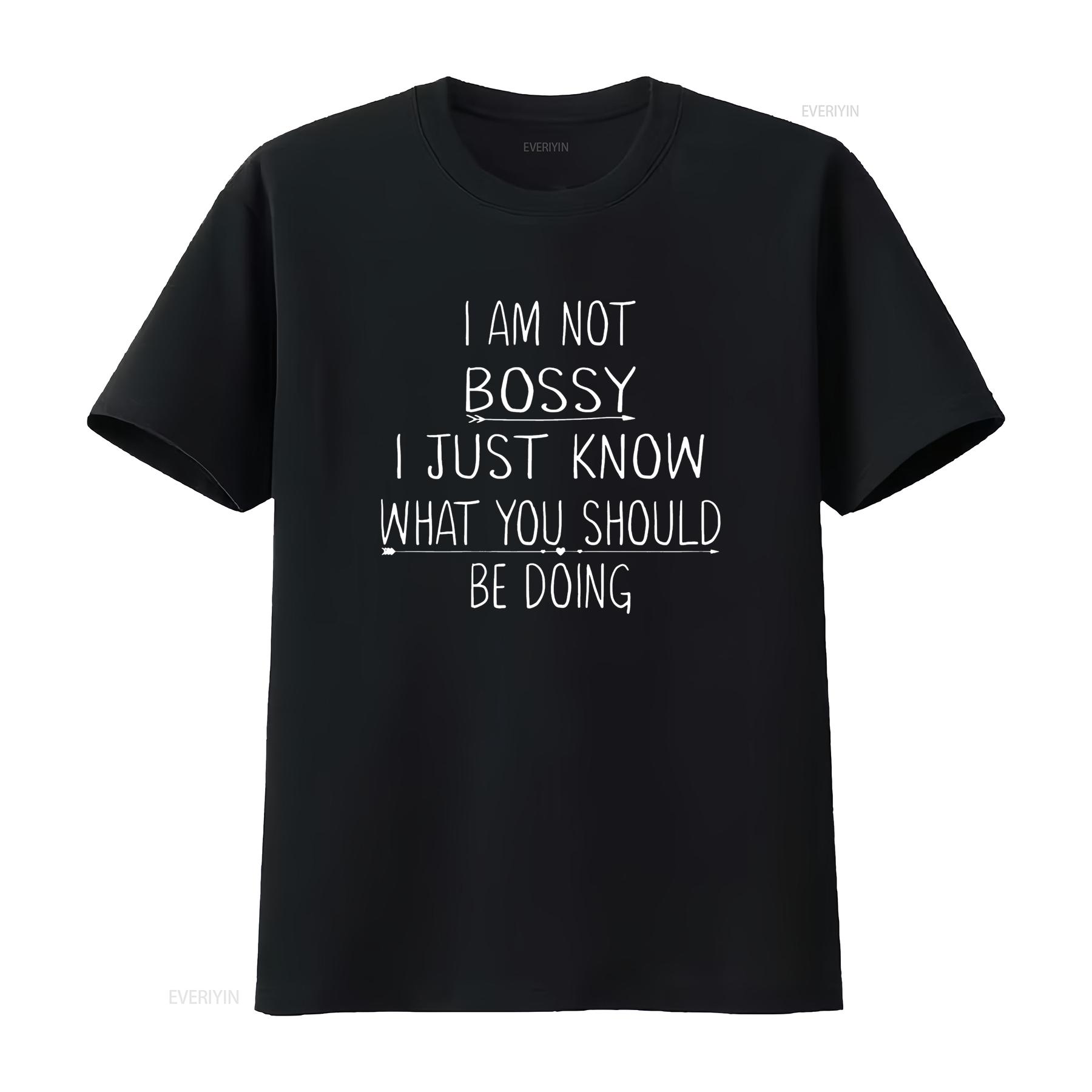 

I Am Not Bossy Just Know What You Should Be Doing Funny T Shirt for Women Black 2X Large vintage Washed Stylish Casual fashion 4XL