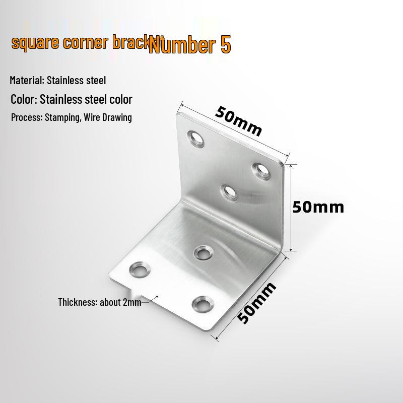 90° Thickened Stainless Steel L-Shaped Support Bracket