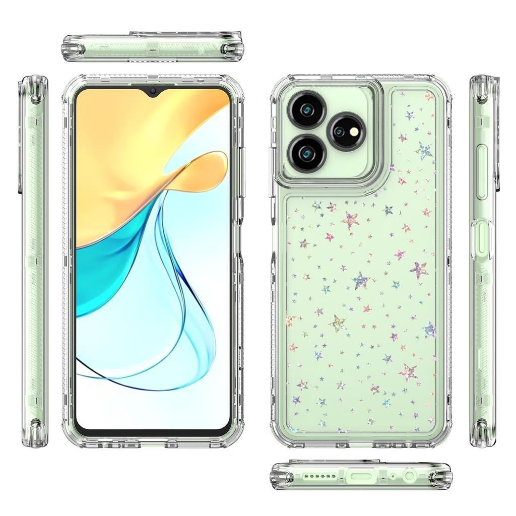 For ZTE Axon 50 Lite Case Precise Cutouts Acrylic TPU Clear Phone Cover with Laser-printed Film