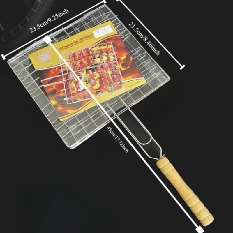 Heavy Duty BBQ Grill Tongs For Fish Hamburgers Vegetables Thickened Wire Non-Slip Handle Durable Cooking Clamps Outdoor Camping Barbecue Tools