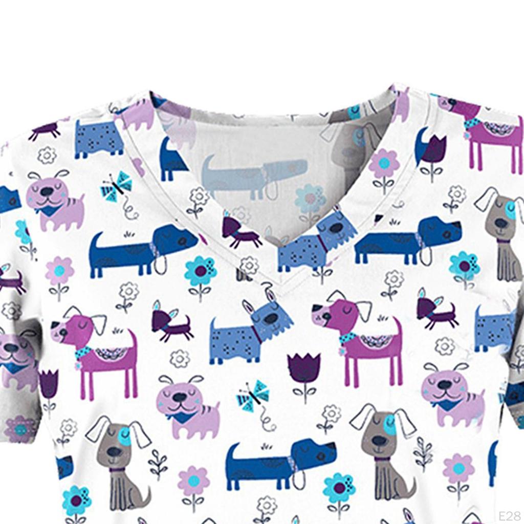 Surgical Shirt for Pet Groomers, Easy to Clean, Elegant, Professional, Short Sleeve, Nurse Work