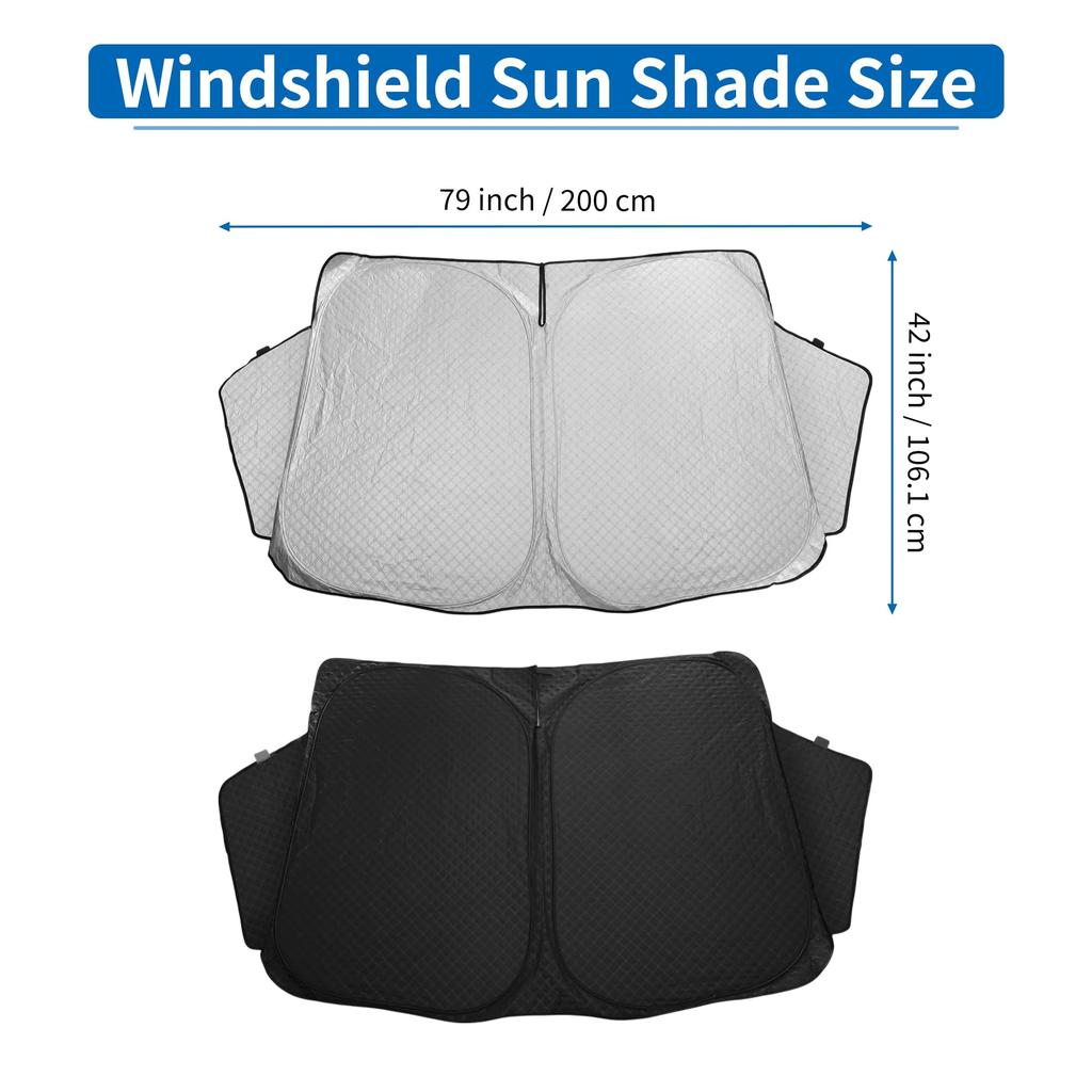 X AUTOHAUX Foldable Windshield Sunshade with Aluminum Film and Polyurethane for Toyota 30 Series Facelift B Alphard/Vellfire (Early/Late Models)