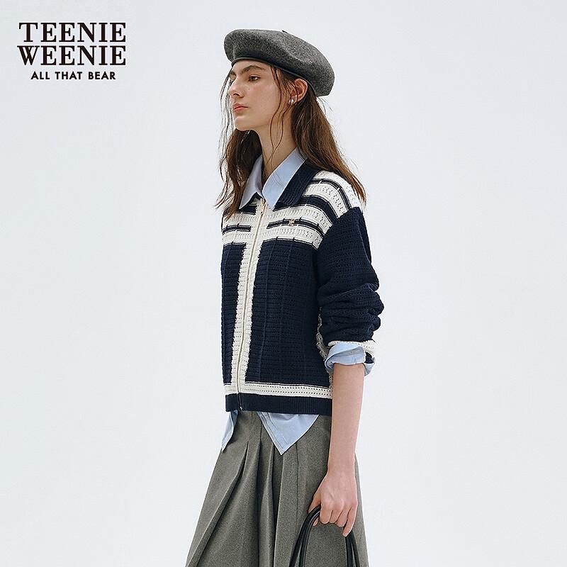 Teenie Weenie Women's Plaid Knit Polo Cardigan