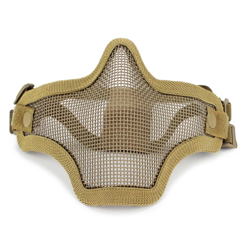 Carbon Steel Half Face Wire Mask Adjustable Steel Mesh Mask Metal Face Mask  Outdoor Sports