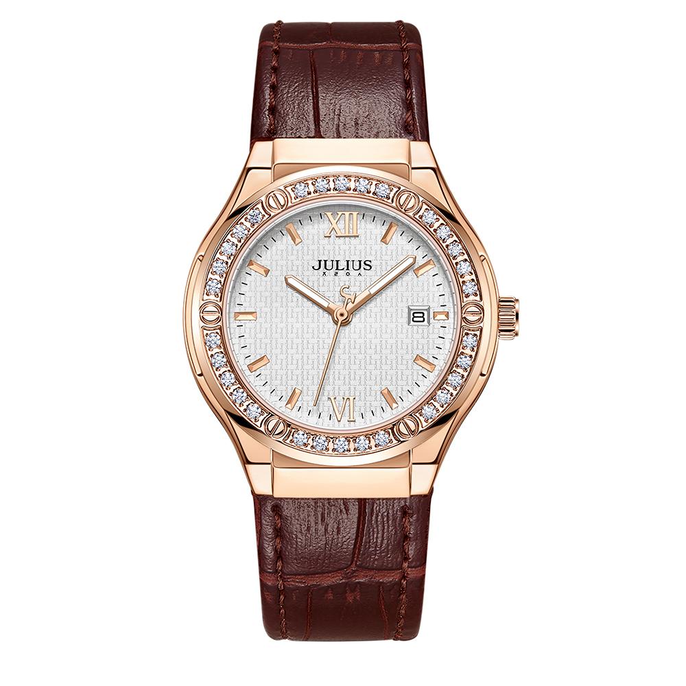 Jyullieoseu Ja-1395 Cubic Women'S Leather Watch
