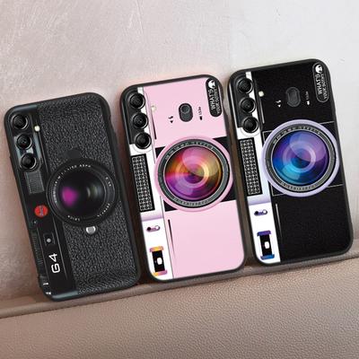 Grappig Telefoonhoesje met Camera-patroon Voor Samsung S24 S23 Ultra Plus A55 A54 A35 A34 A25 A24 A23 A15 A14 4G 5G Voor Samsung A54 Schokbestendige Bumper Cover