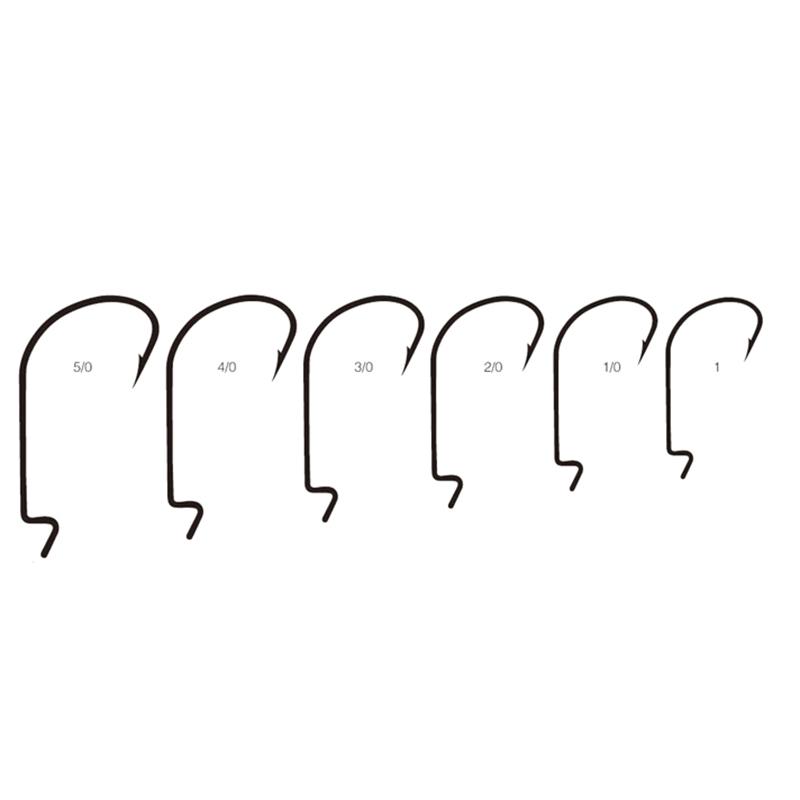 10Pcs Wide Belly Bend Handle Black Nickel Red Nickel Crank Hook Multiple Specifications Luya Crank Hook Fishing Gear