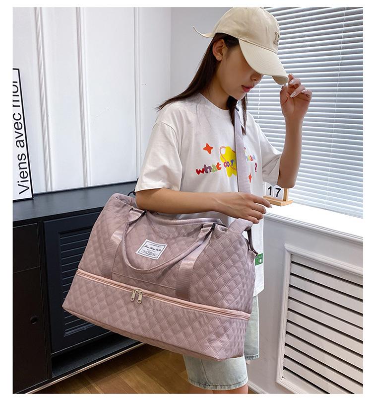 Travel Bag Rhomboid Dry And Wet Separate Sports Handbag Yoga Gym Bag