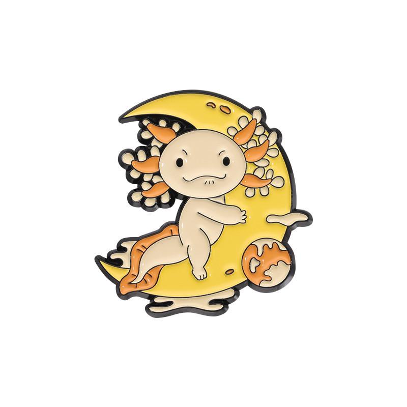 Stylish Cartoon Brooch Pin In Alloy With Fun Space Elements For Fashionable Accessorizing