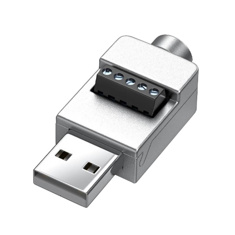 

USB2.0 Solderless Adapter Metal Case USB 2.0 Male Terminal Block Data Connector USB Screw Terminal Board Plug