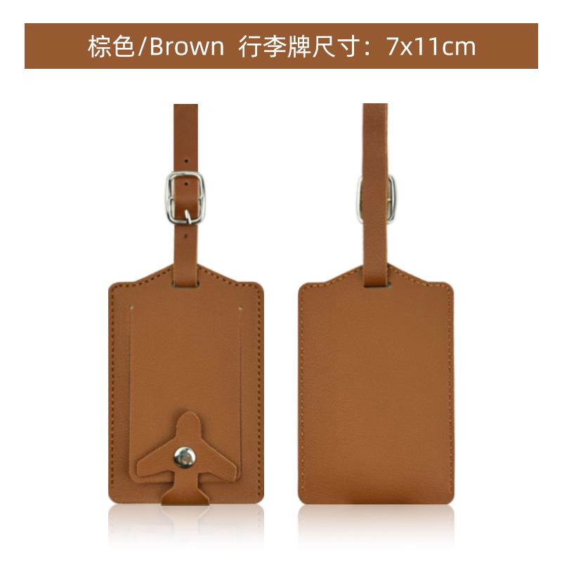 Women Men PU Leather Luggage Tag Suitcase Portable Label Baggage Boarding Bag Tag Name ID Address Holder Travel Accessorie